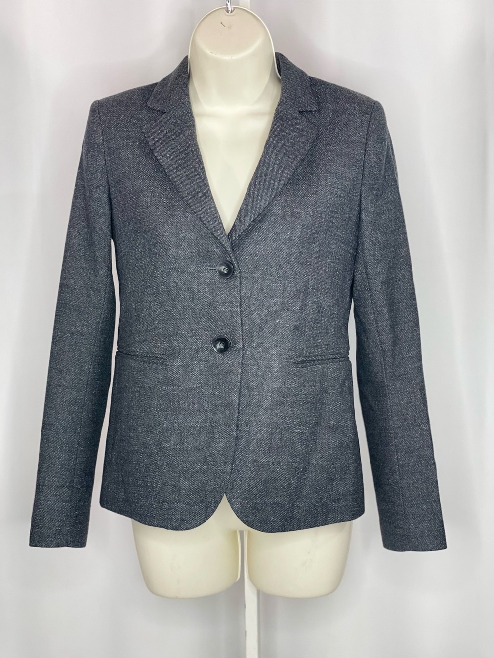 Theory Zaylin Fern Gray Virgin Wool Blazer Jacket Size 0